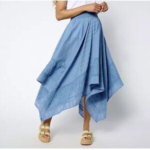 NWOT Destination 365 Regular Handkerchief Hem Midi Skirt - Size M